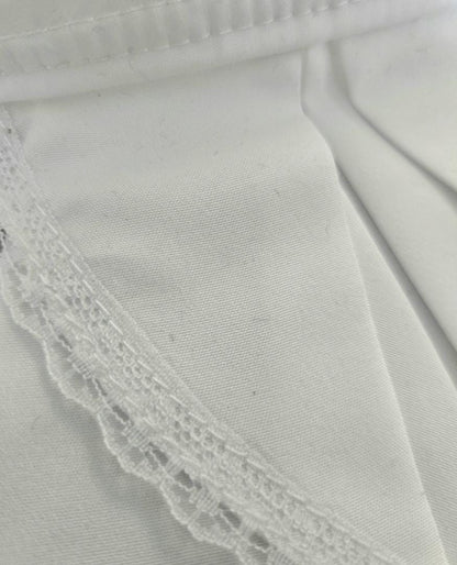 White Cotton Jabot Double Layer With Lace Neck Frill - Victorian Steampunk Wedding Whitby Gothic