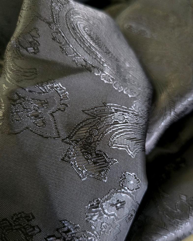 Black Silky Paisley Cravat Bow Tie - Steampunk Gothic Victorian Costume Wedding