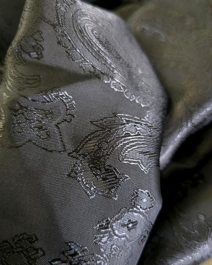 Black Silky Paisley Cravat Bow Tie - Steampunk Gothic Victorian Costume Wedding