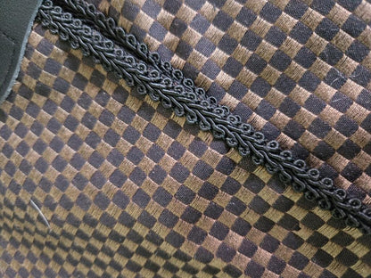 Black Brown Jacquard Cape Braid Edging - Capelet Victorian Steampunk Gothic Costume