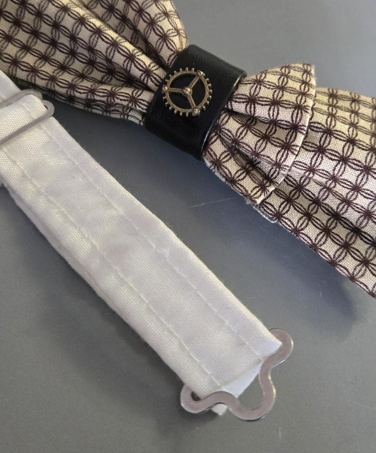 Brown & Cream Steampunk Bow Tie, Cog Centre, Goth, Whitby, Groom