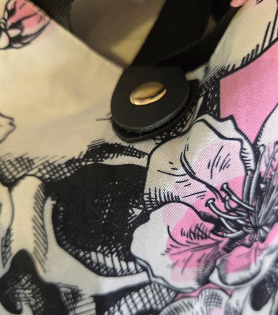 Pink Black White Skulls Boho Sling Bag - Travel Holiday Festival