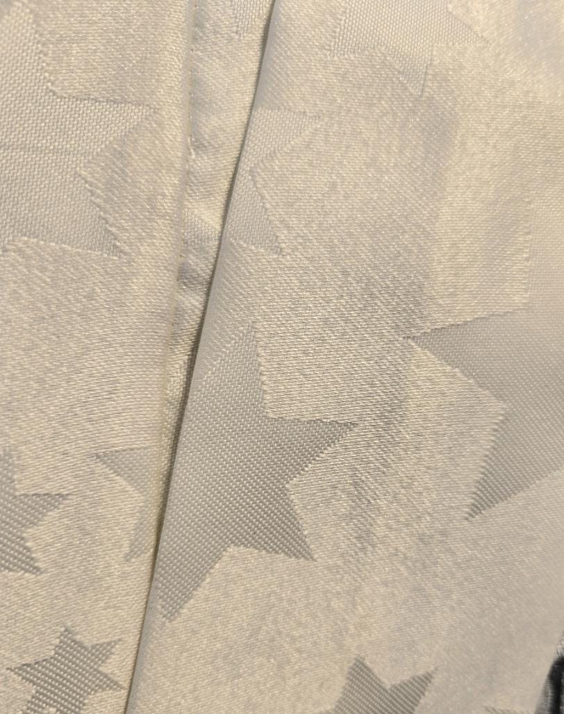 Cream Jacquard Stars Cravat Bow Scarf - Multiway Self Tie Steampunk Victorian Groom
