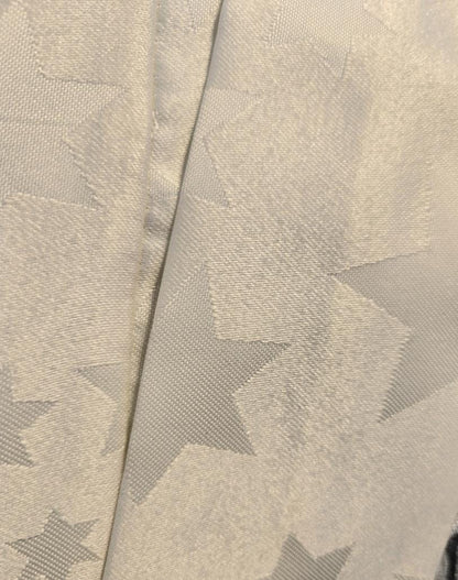 Cream Jacquard Stars Cravat Bow Scarf - Multiway Self Tie Steampunk Victorian Groom