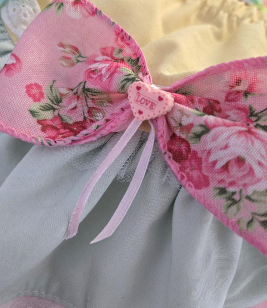 Pink Lemon Mint Green Sweet Lolita Kawaii Skirt - Frills Bows Kei Size 8 - 12 (UK)