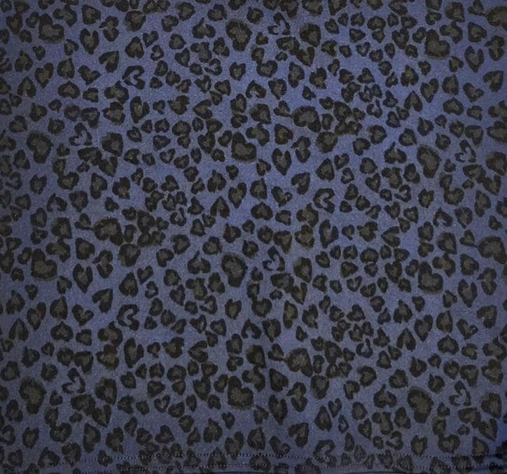 Dark Blue Leopard Print Boob Tube Stretch Bandeau Top Party Gothic 12 - 14 (UK)