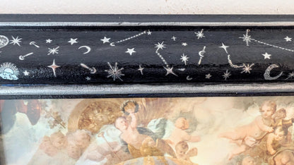 Hand-Painted Blue and Silver Celestial Chunky Wooden Wall Hanging Portrait Picture Frame (8 x 10")