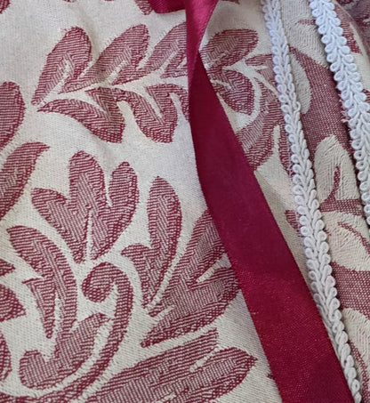 Burgundy & Ivory Jacquard Cape Braid Edging - Capelet Victorian Steampunk Gothic Costume