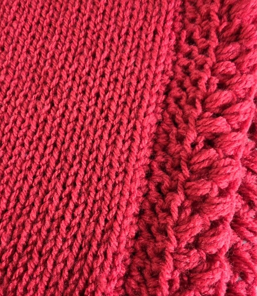 Handmade Red Knitted Pixie Bonnet: With Knitted Cord Ties, Woodland Festival
