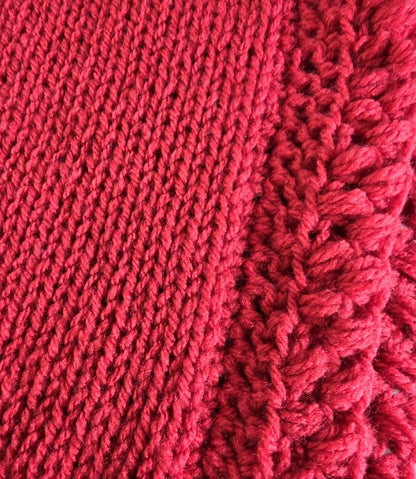 Handmade Red Knitted Pixie Bonnet: With Knitted Cord Ties, Woodland Festival