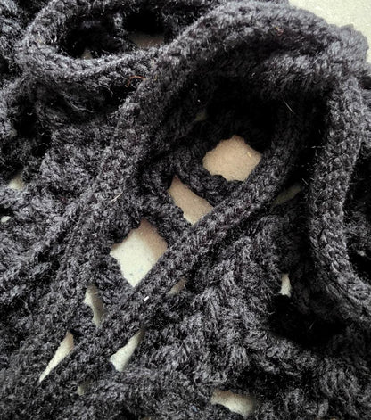 Black Crochet Spider Web Capelet Shawl - Gothic Victorian Costume