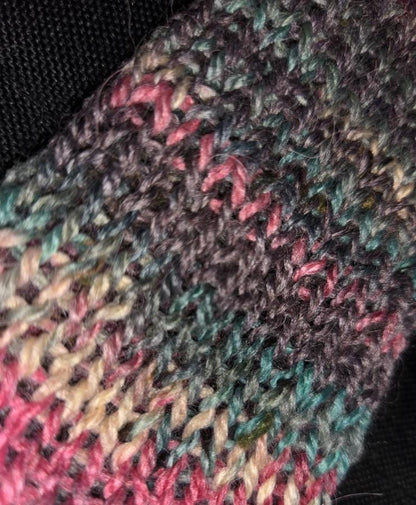 Handmade Knitted Wrist Cuffs | Pink Green Purple  | Emo Goth Steampunk Style