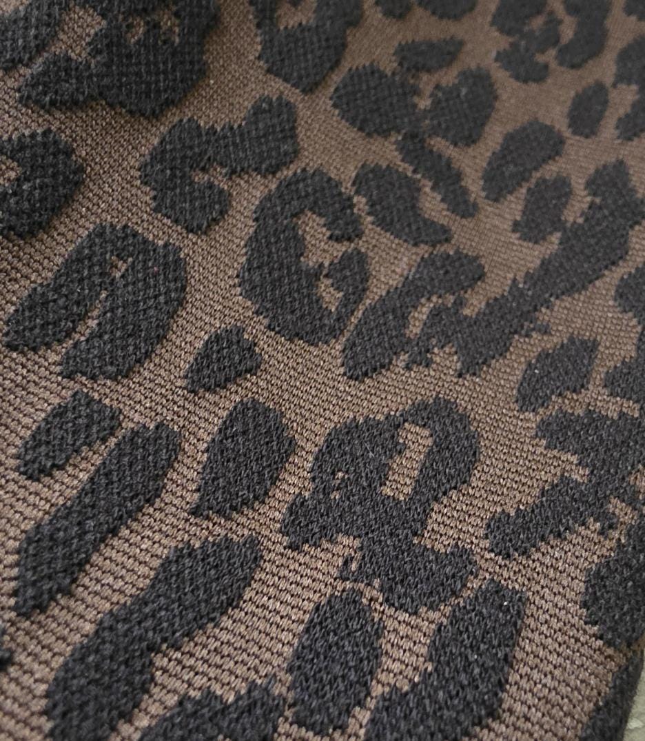 Brown Leopard Print Stretch Arm Warmers , Gothic Victorian Sleeves Costume