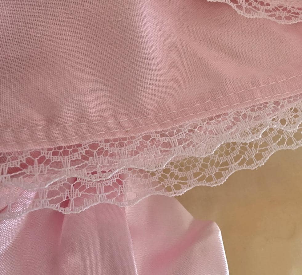 Pink White Lemon Lolita Frilled Tutu Skirt - Emo Kawaii Maid Dance Big Bows (UK 10-12)