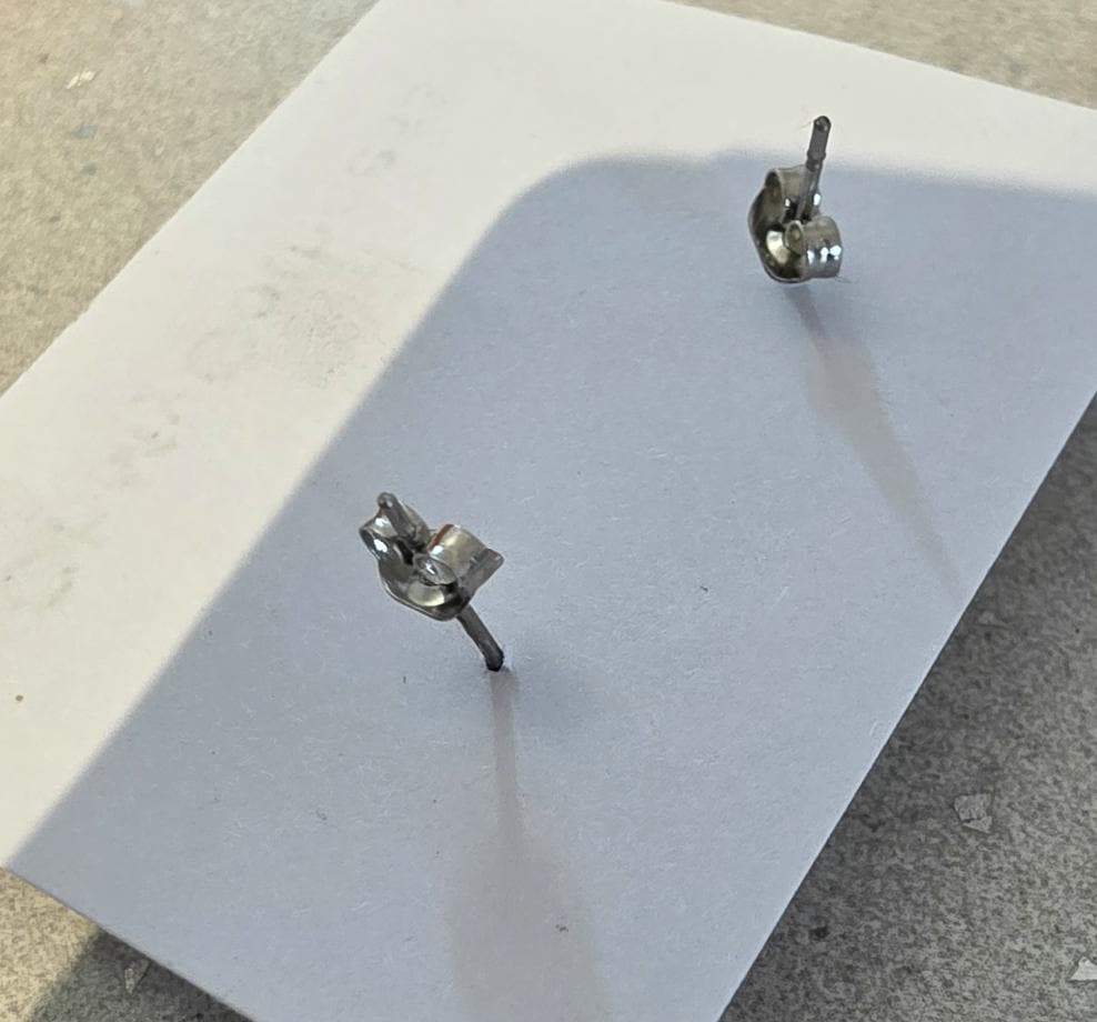 Handmade Silver & Black Stone Spider Earrings, Pierced, Halloween, Whitby, Gothic
