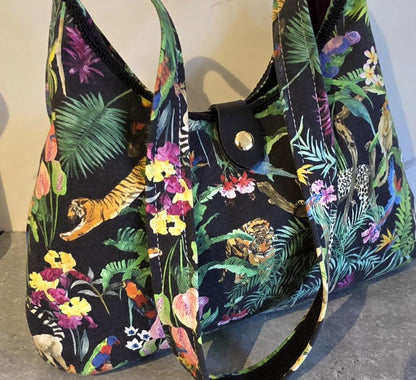 Liberty Print Jungle Shoulder Bag, Linen Green Multi - Lined