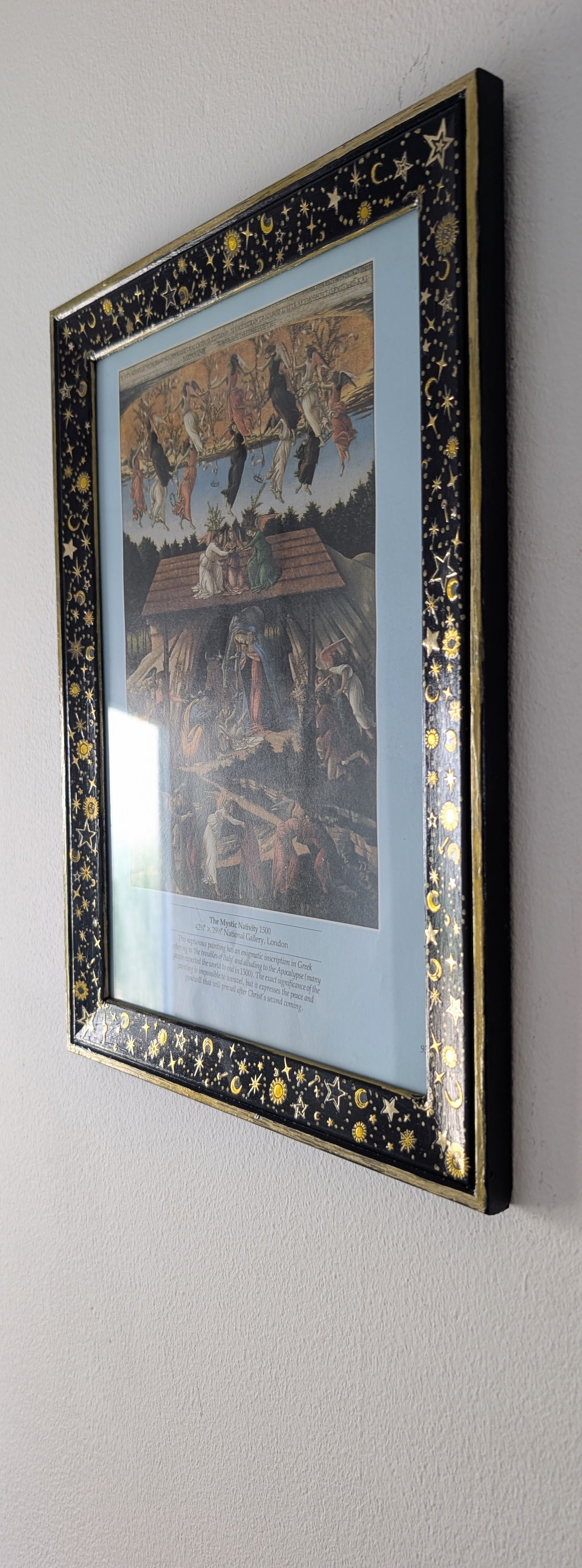 A4 8 x 12" Dark Blue & Gold Celestial Certificate/ Art Display Picture frame.