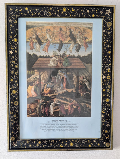 A4 8 x 12" Dark Blue & Gold Celestial Certificate/ Art Display Picture frame.