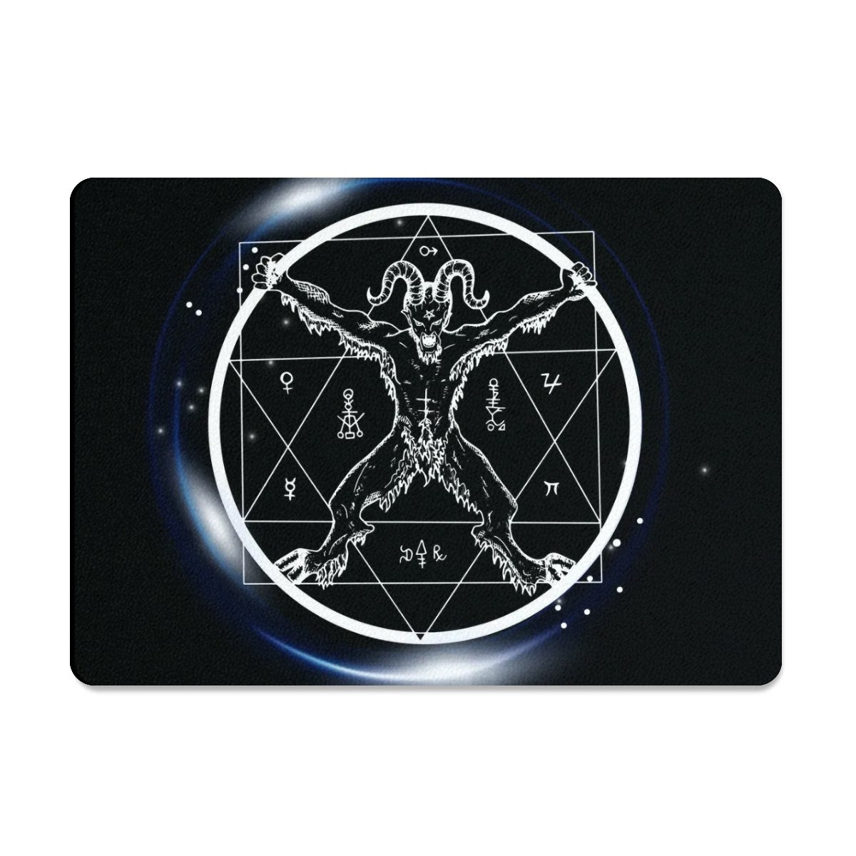 Large Black and white demon design, heatproof, tempered glass chopping board.