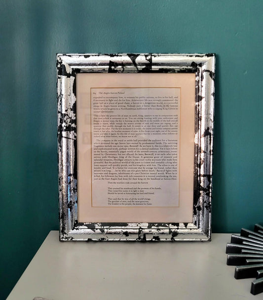 Large Black With Silver Leaf Frame Freestanding or Hanging Gothic Decor Home Stlyes Gift Idea OOAK P23 - Oh My Gothness