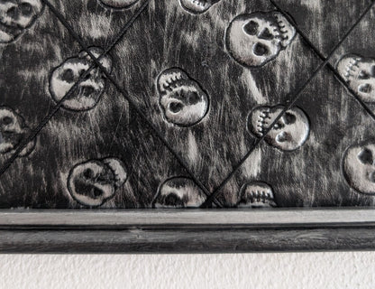 Memo pin board Black Silver Skulls. Gothic Horror Home Decor - Oh My Gothness