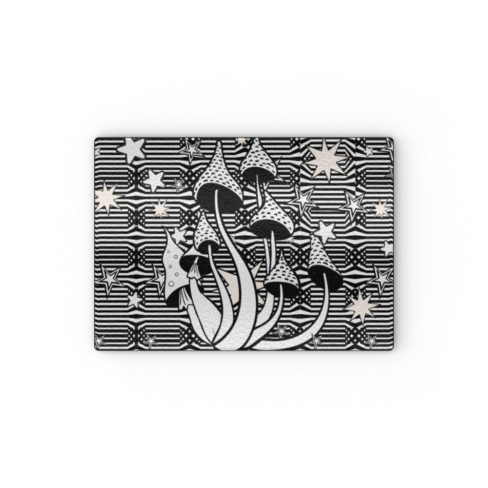 Mono Magic Shrooms and Stars Glass Chopping Board - Oh My Gothness