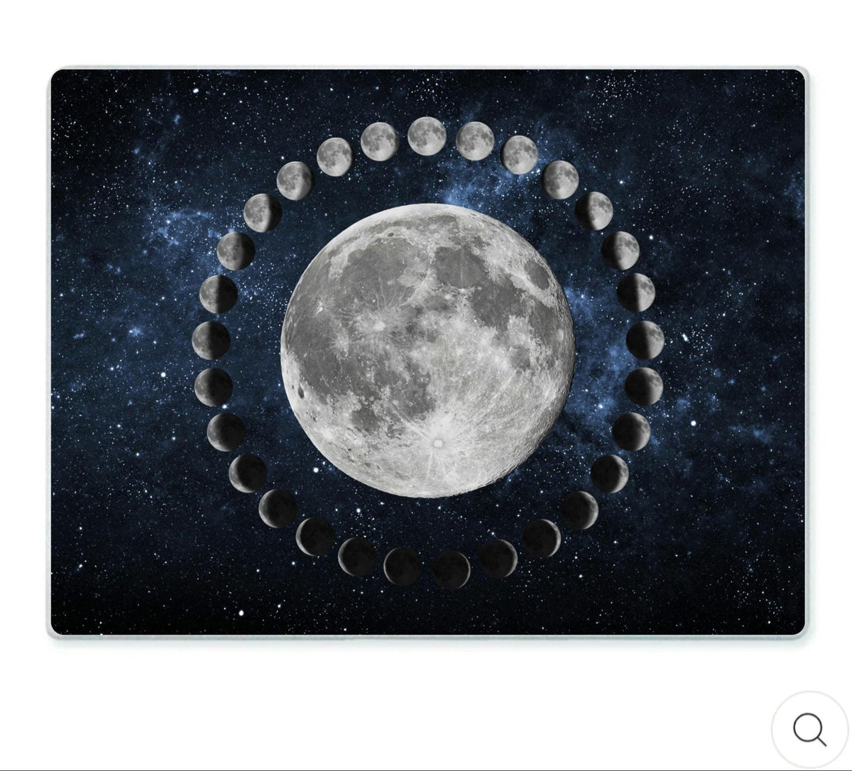 Moon Phases Tempered Glass Cutting Board, Space Kitchen Decor - Oh My Gothness
