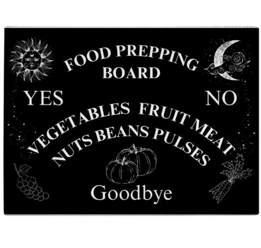 Ouija Inspired Tempered Glass Cutting Board, Celestial Kitchen Decor - Oh My Gothness