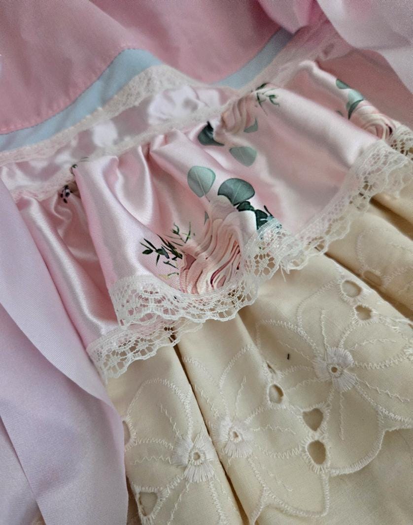 Pink Lemon Blue Sweet Lolita Kawaii Skirt - Frills Bows Size 14 - 18 (UK) - Oh My Gothness