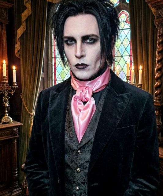 Pink Satin Cravat Scarf: Steampunk, Victorian Costume - Oh My Gothness