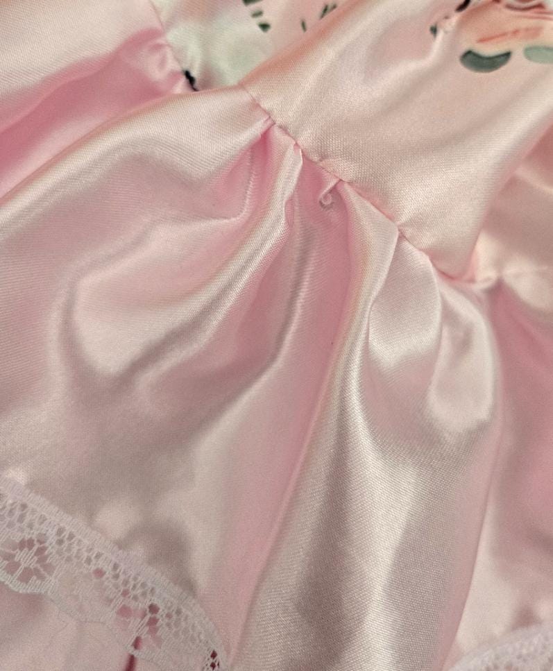 Pink White Satin & Lace Big Bows Lolita Tutu Skirt Maid Dance Emo Kawaii Size 6 - 8 (UK) - Oh My Gothness