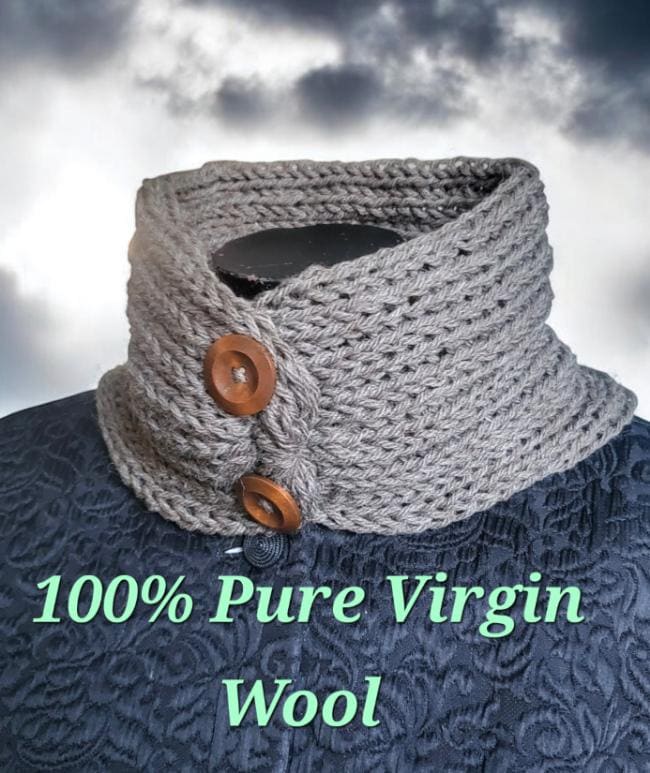 Pure Wool Light Brown Snood Neck Warmer 100% Virgin Wool Slip Over Head Autumn Winter Gift Cosy Warm Cowl Free Size SC9 - Oh My Gothness