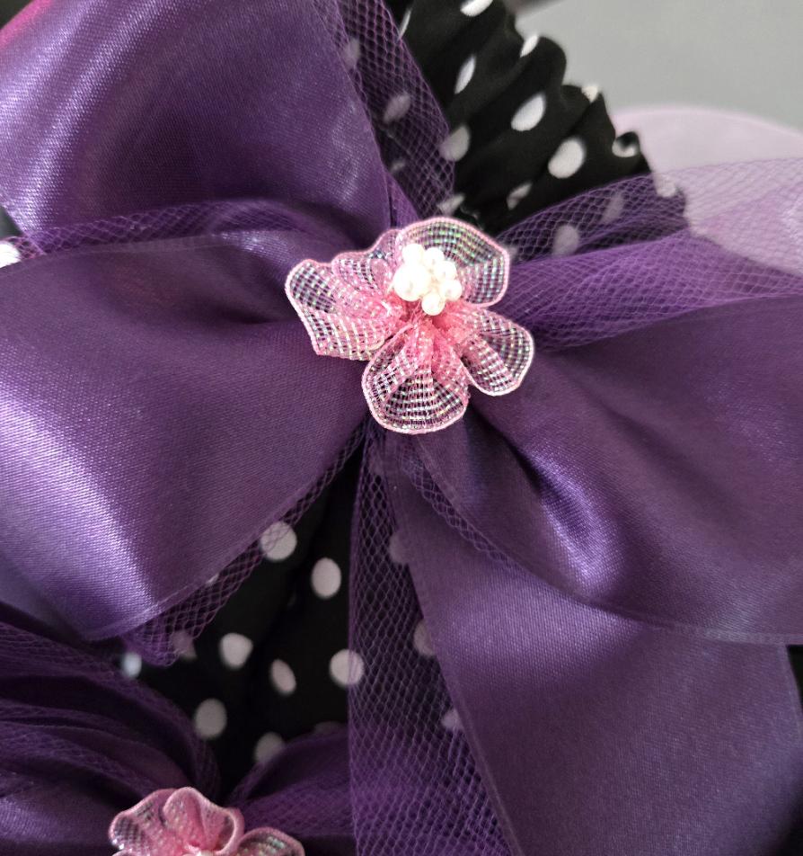 Purple Black White Polka Dot Lolita Frilly Skirt - Y2K Maid Gothic Kei, Size 10 - 12 (UK) - Oh My Gothness