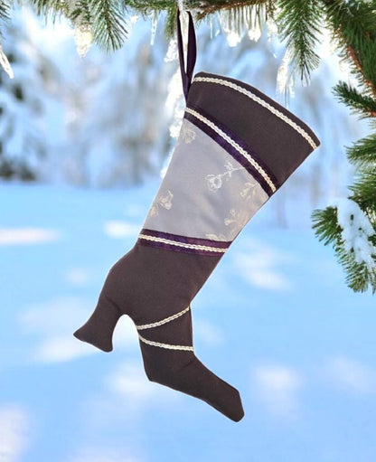Purple Stiletto Heel Christmas Stocking, 15 Inch - Oh My Gothness