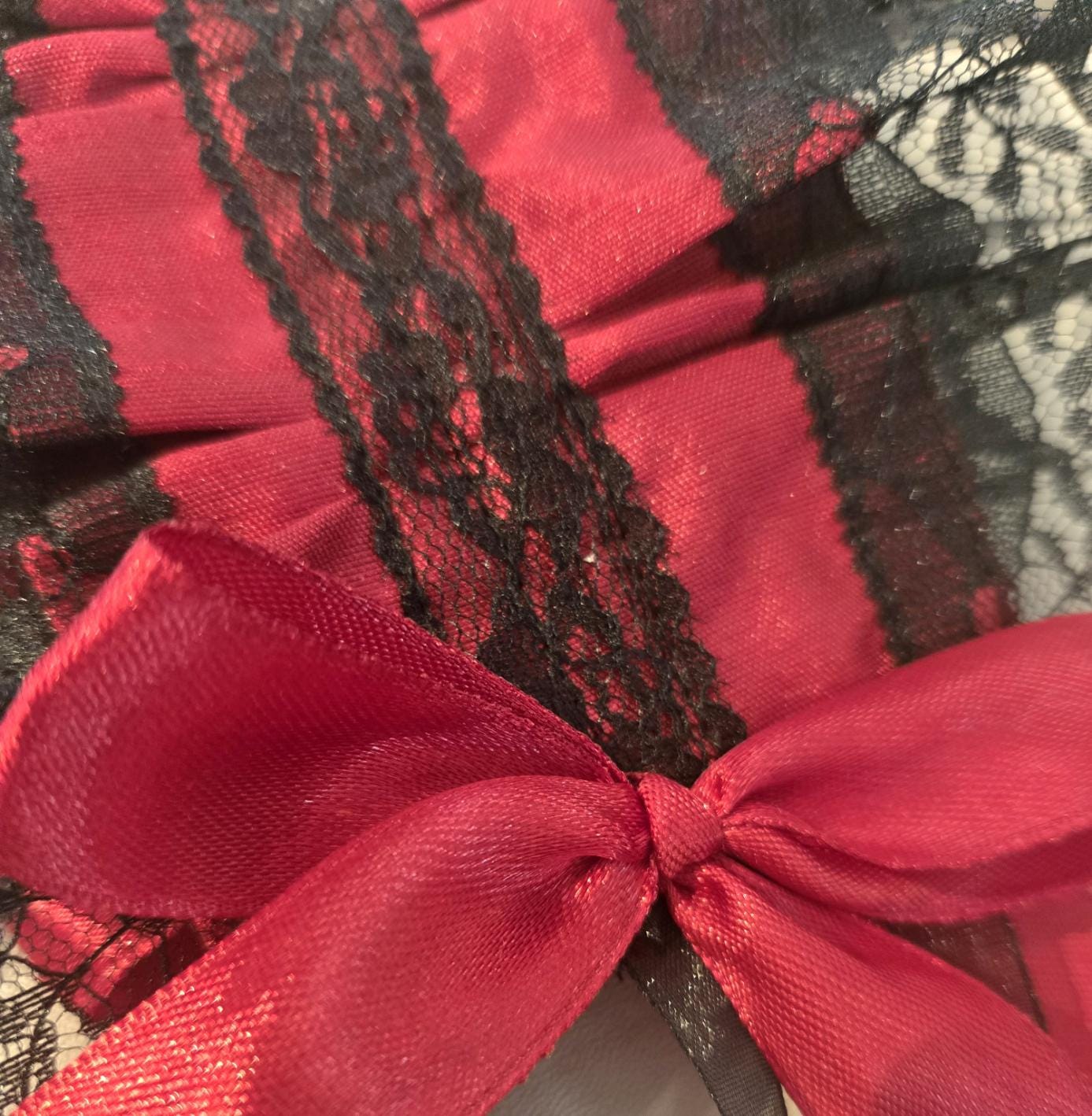 Red Black Lace Lolita Headpiece Head Band - Steampunk Maid Gothic Emo - Oh My Gothness