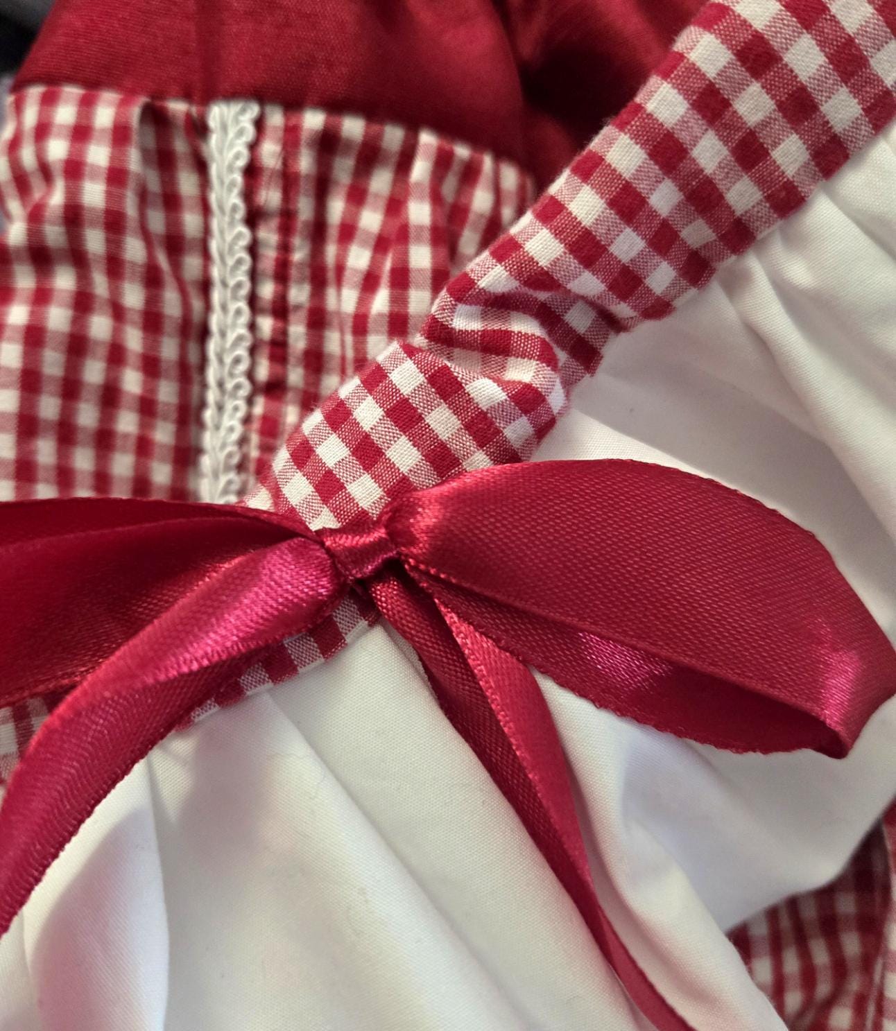 Red White Gingham Lolita Cake Skirt - Y2K Maid Gothic Kei Size 6 -10 Small - Oh My Gothness