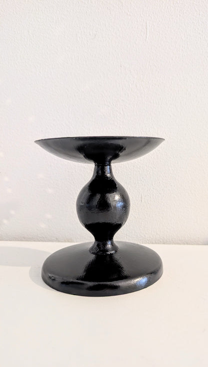Hand Painted Black and Purple Metal Candle Holder. Gothic Home Decor Gift
