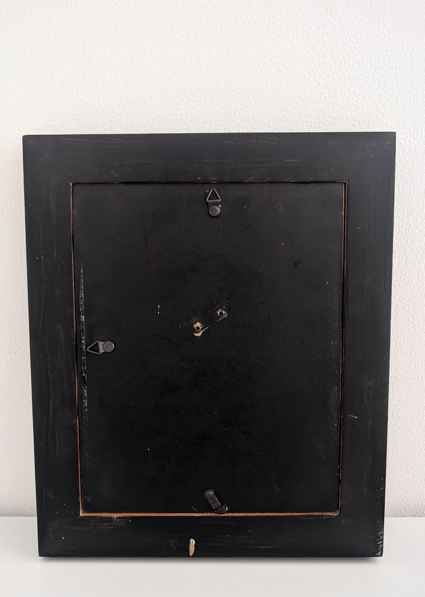 8 x 10" Portrait Wall Hanging Picture Frame. Hand painted Black and Embellished with Mirror Moon and Stars. Goth Home Decor Gift