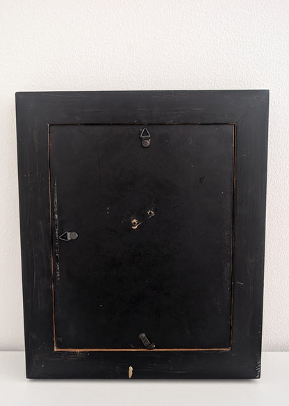 8 x 10" Portrait Wall Hanging Picture Frame. Hand painted Black and Embellished with Mirror Moon and Stars. Goth Home Decor Gift