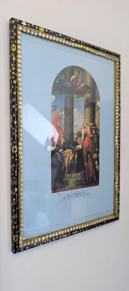 8" x 12" A4 Certificate/ Diploma Blue & Gold Celestial Display Frame. Home Decor