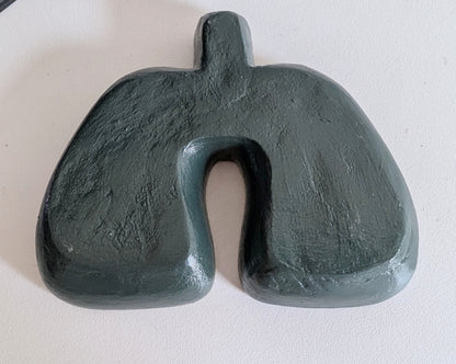 Hand cast Forest Green+ Gold Human Lungs Jewellery Trinket. Dark Aesthetic Home Decor Gift