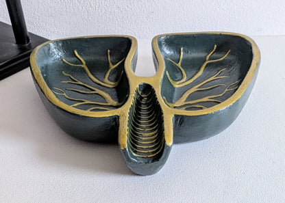 Hand cast Forest Green+ Gold Human Lungs Jewellery Trinket. Dark Aesthetic Home Decor Gift