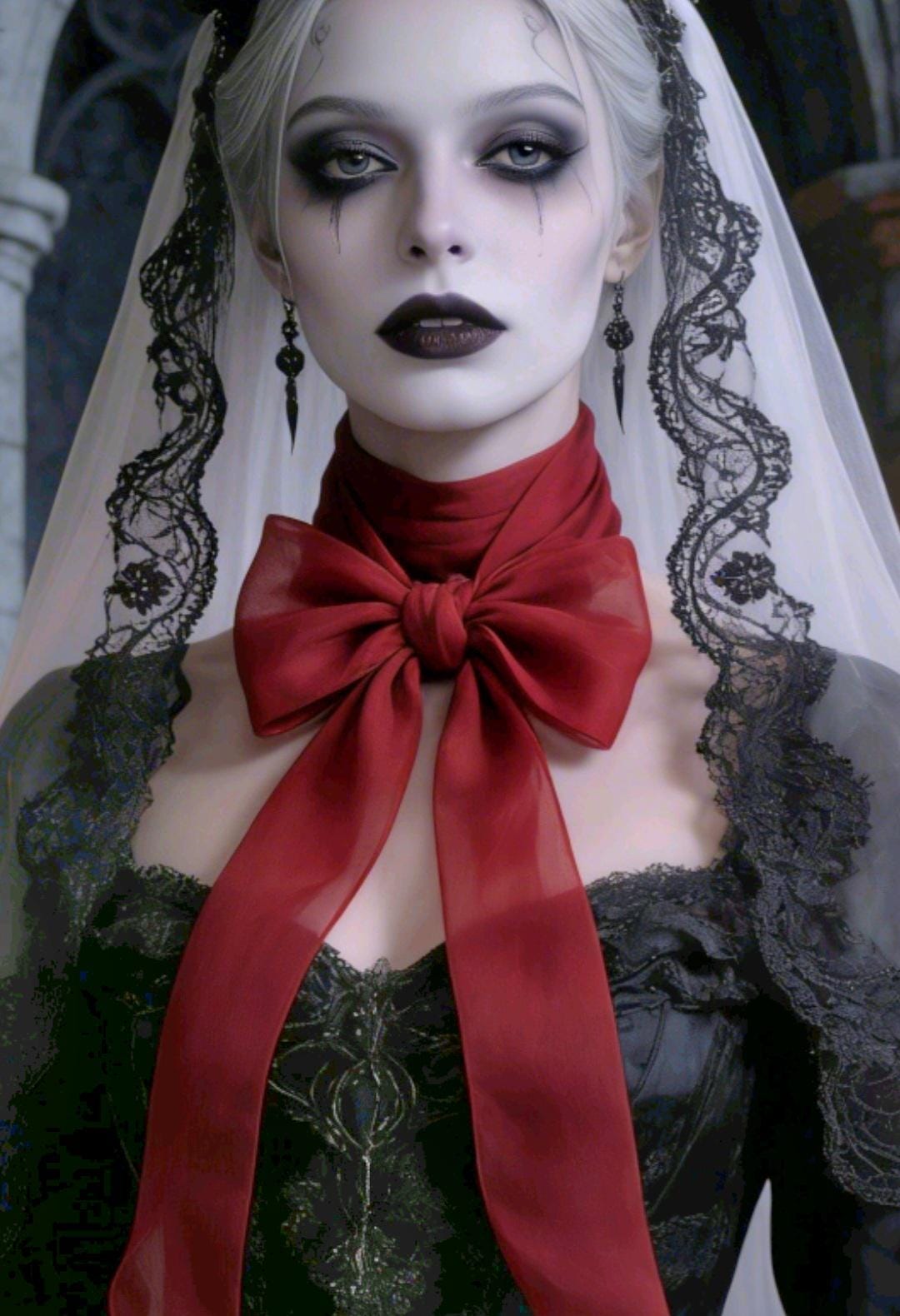 Sheer Deep Red Cravat Tie, Pussy Bow - Steampunk Victorian Costume Wedding - Oh My Gothness