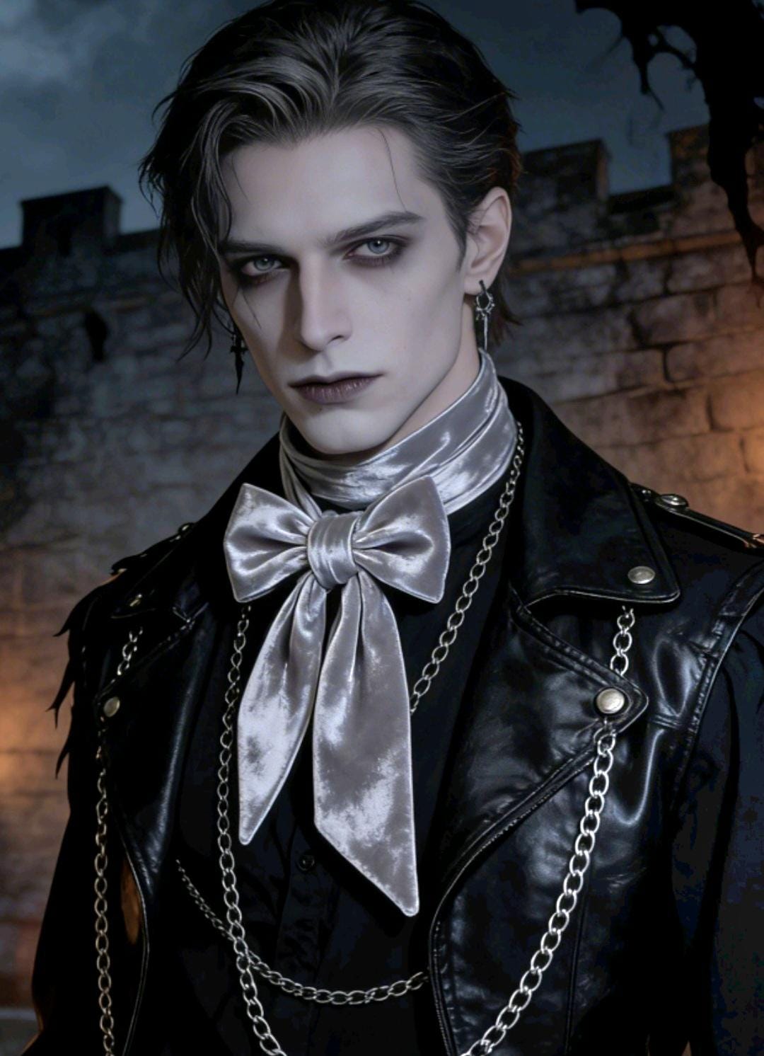 Silver Grey Crushed Velvet Pussy Bow Cravat Tie - Steampunk Victorian Costume Wedding - Oh My Gothness