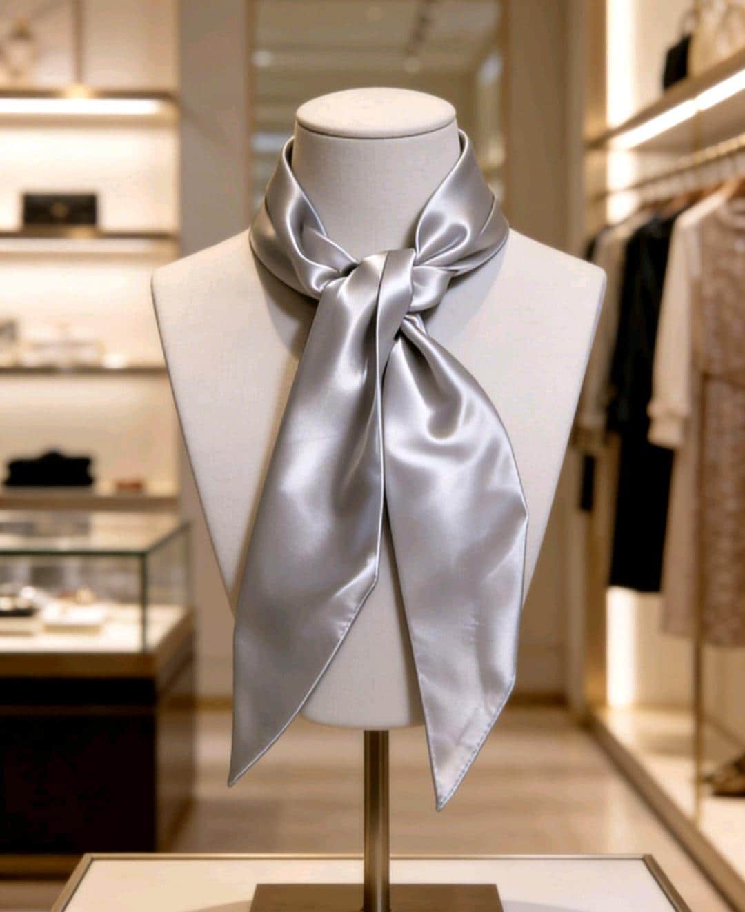 Silver Grey Satin Neckerchief Scarf - Unisex Wedding Races Ladies Steampunk - Oh My Gothness