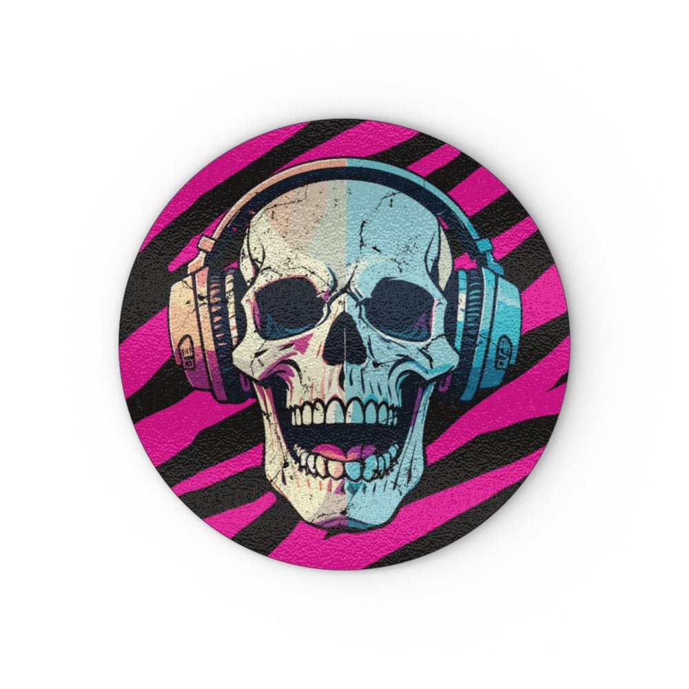 Skull Music Lover and Pink Zebra Print Glass Chopping Boards - Oh My Gothness
