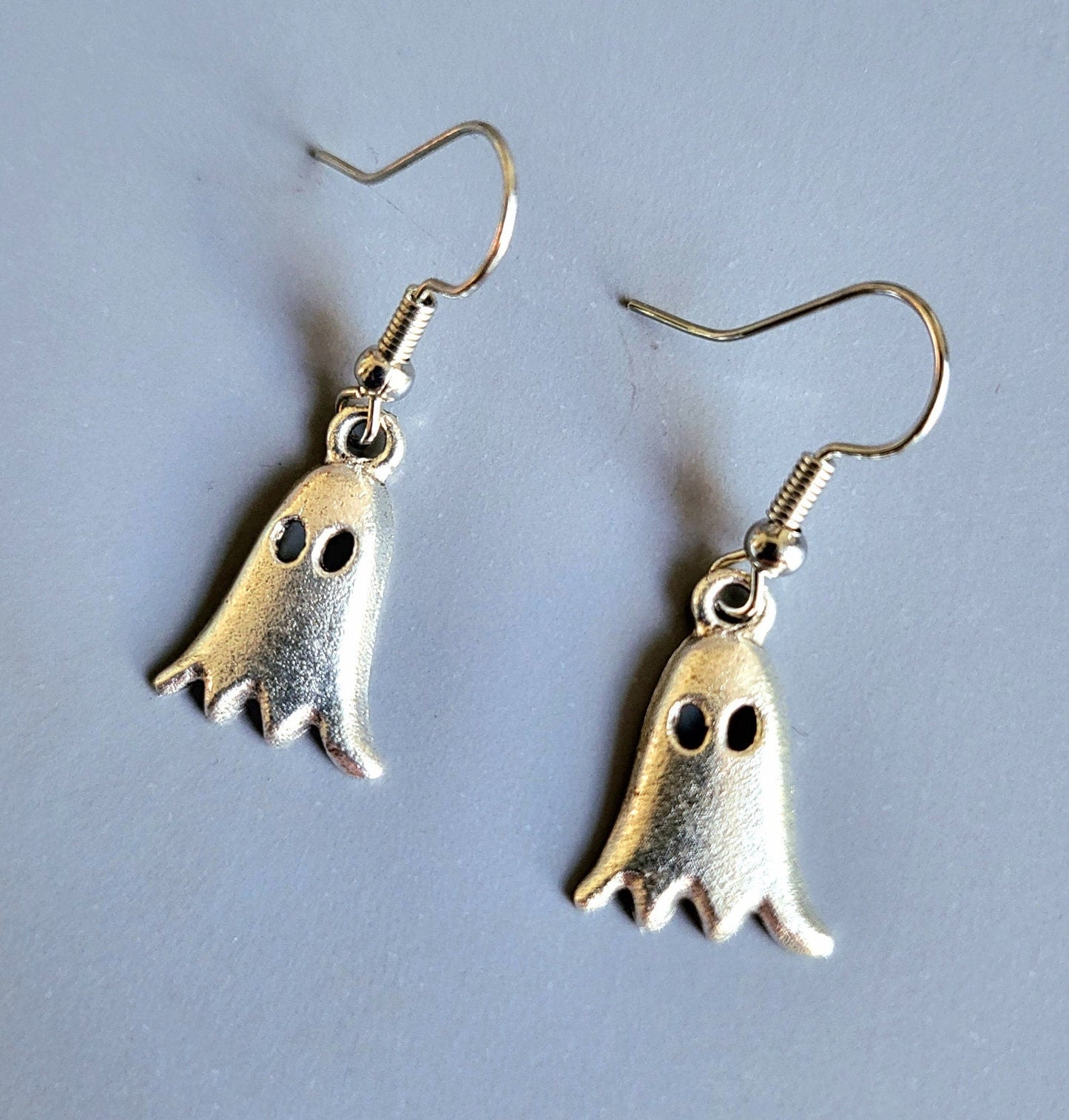 Spooky Silver Ghost Earrings Goth Whitby Halloween Gothic Great Gift E5 - Oh My Gothness