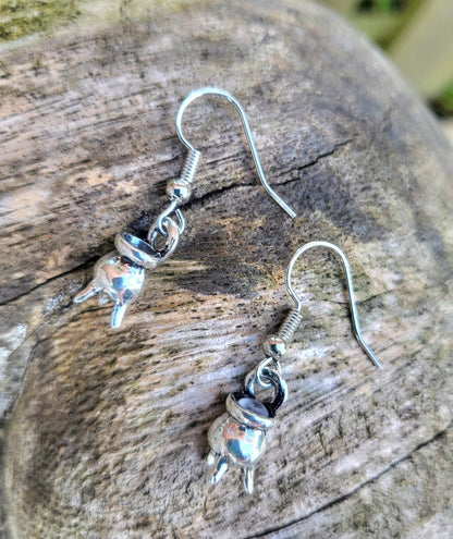 Spooky Silver Witches Cauldron Earrings Goth Whitby Halloween Gothic Great Gift E8 - Oh My Gothness