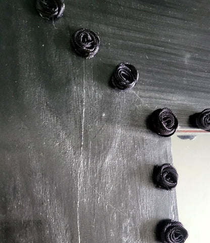 Square Mirror OOAK Handpainted Black Silver Black With Black Skulls & Roses 10"x 10" Gothic Decor Homes Interiors Great Gift MM1 - Oh My Gothness