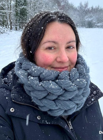 Super Chunky Snood Neck Warmer Mamth Wool Dark Grey Cosy Scarf Cowl Free Size NK5 - Oh My Gothness